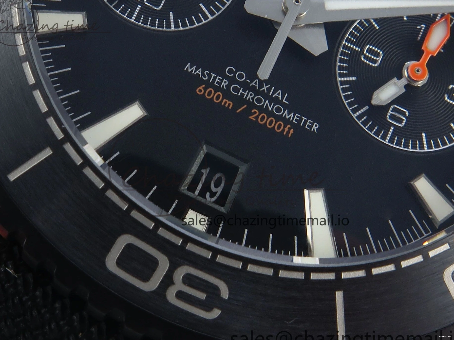 0520 Attractive Planet Ocean Master Chronometer 600M 45.5mm SCF 1:1 Best Edition Black Orange Bezel Black Dial on Black Rubber Strap A9900 Super Clone 7668